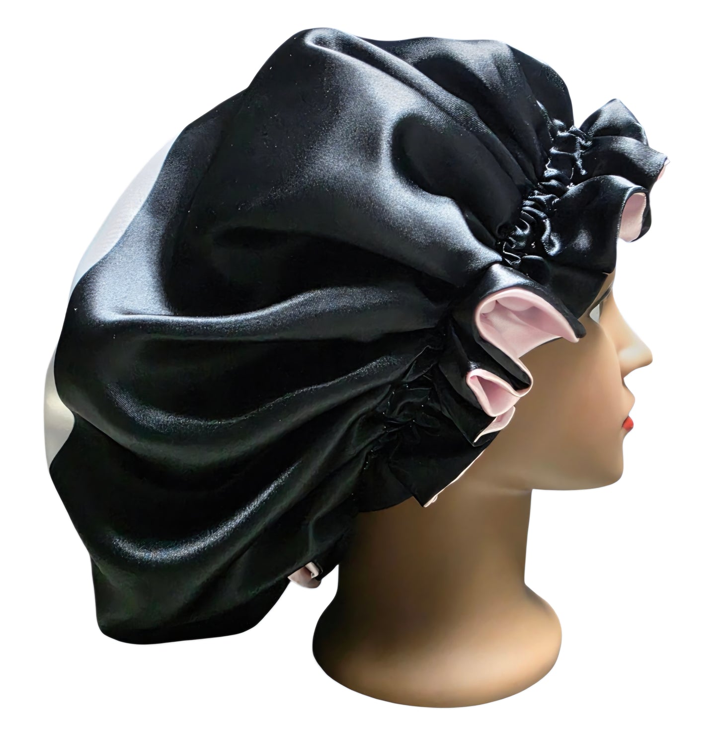 Satin Reversible Bonnet-Black
