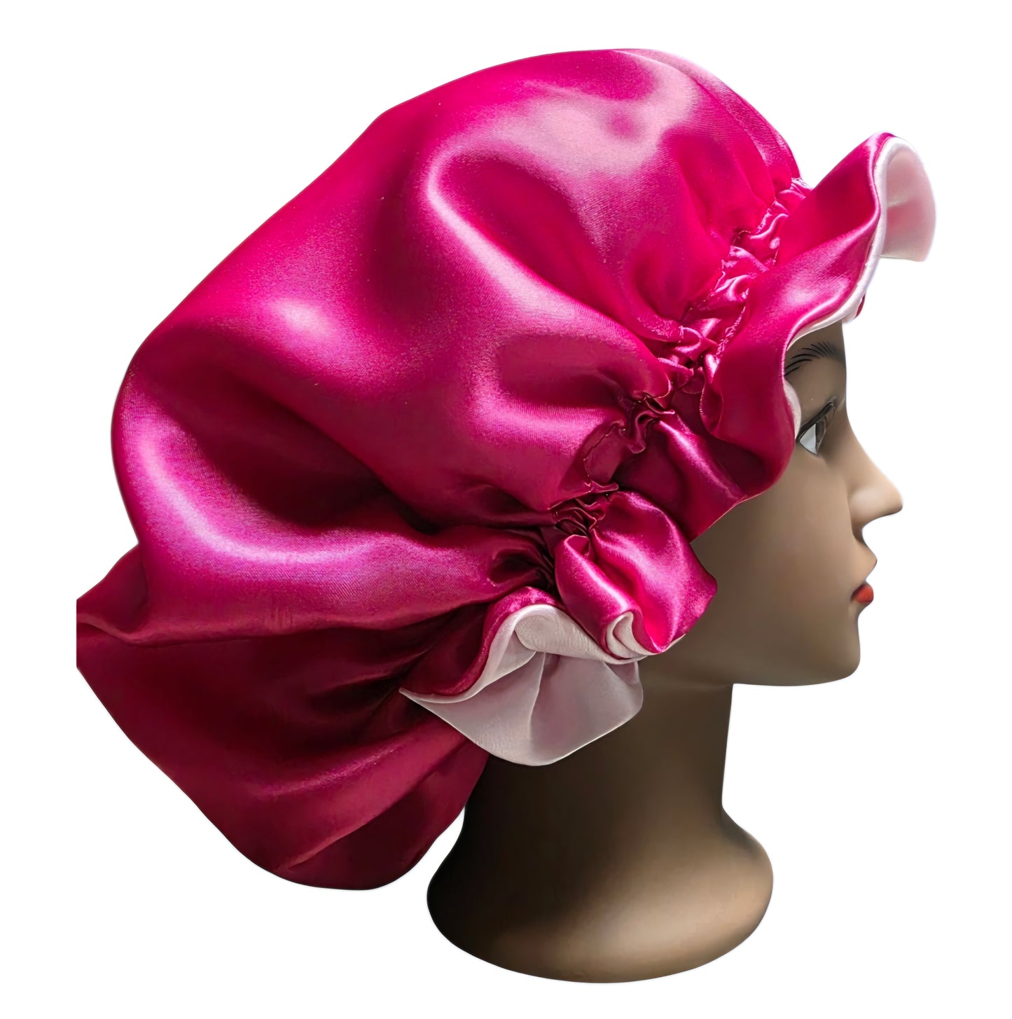 Satin Reversible Bonnet-Pink
